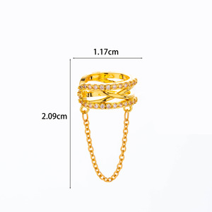 Piercing oreja Clip mariposa perla pendientes aro circón PIERC Goth joyería oreja puños anillo para mujer 2025 tendencia - Product Image 6