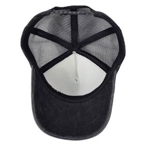 Gorra deportiva retro transfronteriza de 5 paneles para hombre, de malla transpirable, con protección solar, efecto envejecido, de poliéster/algodón, con bordado 3D. - Product Image 4