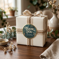 Adesivi Personalizzati di Ringraziamento in Rotolo, Etichette Adesive Impermeabili in Vinile PP, Adesivi Rotondi Sigillanti per Confezioni Regalo e Prodotti da Forno