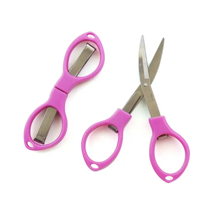 Stainless Steel Folding Retractable Small Folding Home Portable Folding Mini Folding Travel Scissors With PP Hadnle