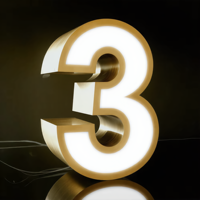 Enseigne lumineuse LED 3D personnalisée pour le dropshipping – Lettres 3D éclairées, logo en relief, lettres lumineuses pour enseignes commerciales