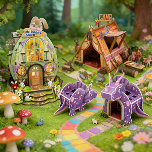 Nosto Design Puzzle en mousse 3D éducatif personnalisé, jouet DIY pour enfants de 5 à 7 ans, dessin animé d'animaux mignons, musique et lumière - Product Image 1