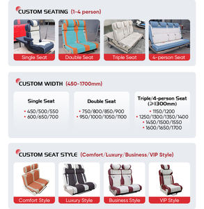 Sièges <span class=keywords><strong>de</strong></span> fourgon pliants AutoLiuMa, confortables, en cuir PU Nappa, couleur noire, siège-lit pour <span class=keywords><strong>camping</strong></span>-<span class=keywords><strong>car</strong></span>, 2 places, kits intérieurs, banc-lit - Product Image 4