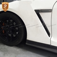 Conduits d'aération de garde-boue avant en fibre de carbone véritable pour Nissan GTR R35 2008-2024, style OEM, garniture de prise d'air latérale du garde-boue