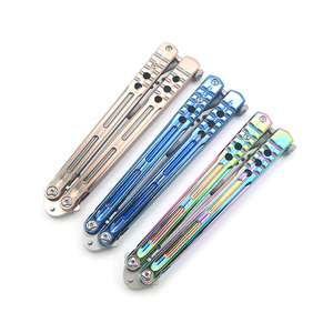 <strong>Butterfly</strong> <strong>Trainer</strong> <strong>Knife</strong> 420 No Sharp Blade Zinc Alloy Handle Folding Practice Fancy <strong>Knife</strong> - Product Image 5