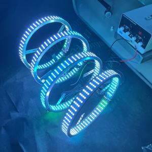 ชุดไฟวงแหวน LED RGB ขนาด 17 นิ้ว 8 แถว ยี่ห้อ Lumina พร้อมรีโมทคอนโทรลผ่านแอพพลิเคชั่น ความสว่าง 10000LM กันน้ำระดับ IP67 สำหรับติดตั้งขอบยางรถบรรทุก SUV ใช้ไฟ <span class=keywords><strong>12V</strong></span> - Product Image 3