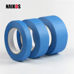 Blue Masking Tape Crepe Paper Jumbo Roll Adhesive Paper Washi Tape For Painter, Automotive