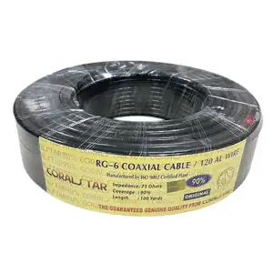 RG6 kabel koaksial CCTV RG6, kabel antena TV satelit 18awg pemasok pabrik 100m 300m 305m