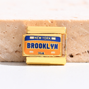 Abalorios Italianos de Acero Inoxidable con Baño de Oro PVD de 18k, Serie Metropolitan de Nueva <span class=keywords><strong>York</strong></span>, para Pulseras, Venta al por Mayor - Product Image 5