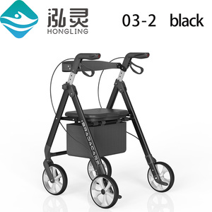 Deambulatore in Alluminio Leggero Pieghevole con Sedile e Borsa, Ausilio per la Mobilità Ergonomico per Anziani, Capacità 150kg - Product Image 4