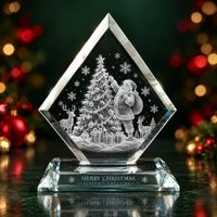 Trophée en cristal K9 gravé au laser 3D personnalisé Neelpure 197013, impression UV pour commémoration d'animaux de compagnie, famille, Noël, Saint-Valentin, fête