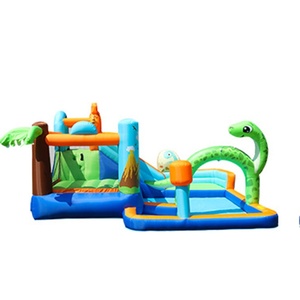 Parc aquatique gonflable Dinosaure DarlingKids Combo - Château gonflable pour enfants avec toboggan et piscine à jets pour fêtes estivales - Product Image 3