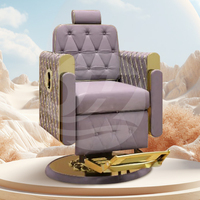 Chaise de barbier hydraulique inversée rétro de Top vente d'usine base en acier inoxydable surround en cuir couleur personnalisée pour salon de coiffure