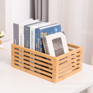 Cesta de almacenamiento de madera rectangular con parte superior abierta para refrigerios, frutas, condimentos, caja organizadora, capacidad de 10 kg, color madera - Product Image 3