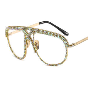 Lunettes de soleil surdimensionnées femmes 2025 mode haute qualité métal cadre luxe strass hommes lunettes de soleil lunettes - Product Image 4