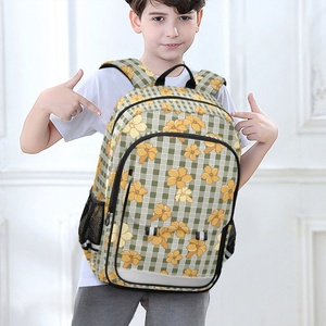 Hawaiian Checked Flowers Print Custom Waterproof Students <b>Large</b> <b>Capacity</b> <b>Backpack</b> Primary Secondary Student School <b>Backpack</b> - Product Image 6