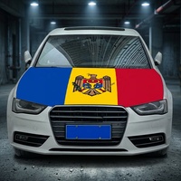 Housse de capot de voiture extensible avec drapeau de la Moldavie 130x150cm, bannière nationale pour capot de voiture, vente en gros, faible MOQ, événementiel, conception gratuite, direct usine