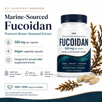 Capsules de Fucoidane de Source Marine avec Extrait d'Algues Brunes pour Programmes de Compléments Alimentaires Végétaliens Marque Blanche Vente en Gros