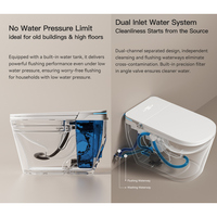 OVS CUPC ETL Toilette WC intelligente de luxe américaine en céramique, avec réservoir intégré, chasse d'eau automatique à capteur et bidet intégré