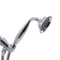 Kit de douche contemporain en laiton avec tuyau, jet doux, fixation murale pour appartement, finition brossée