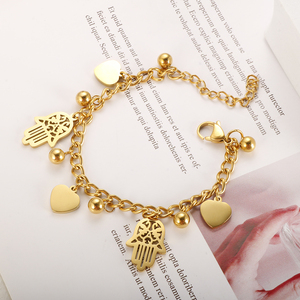 Bracelet de Noël au design nouveau, en acier inoxydable doré, avec un pendentif cœur mignon, cadeau d'anniversaire, <span class=keywords><strong>prix</strong></span> de gros - Product Image 6