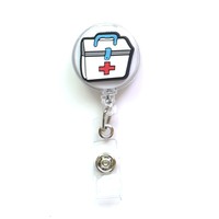 Nouveau design, porte-badge rétractable en PVC écologique de haute qualité pour infirmière, imprimé en typographie, avec motif de dessin animé mignon pour carte d'identité