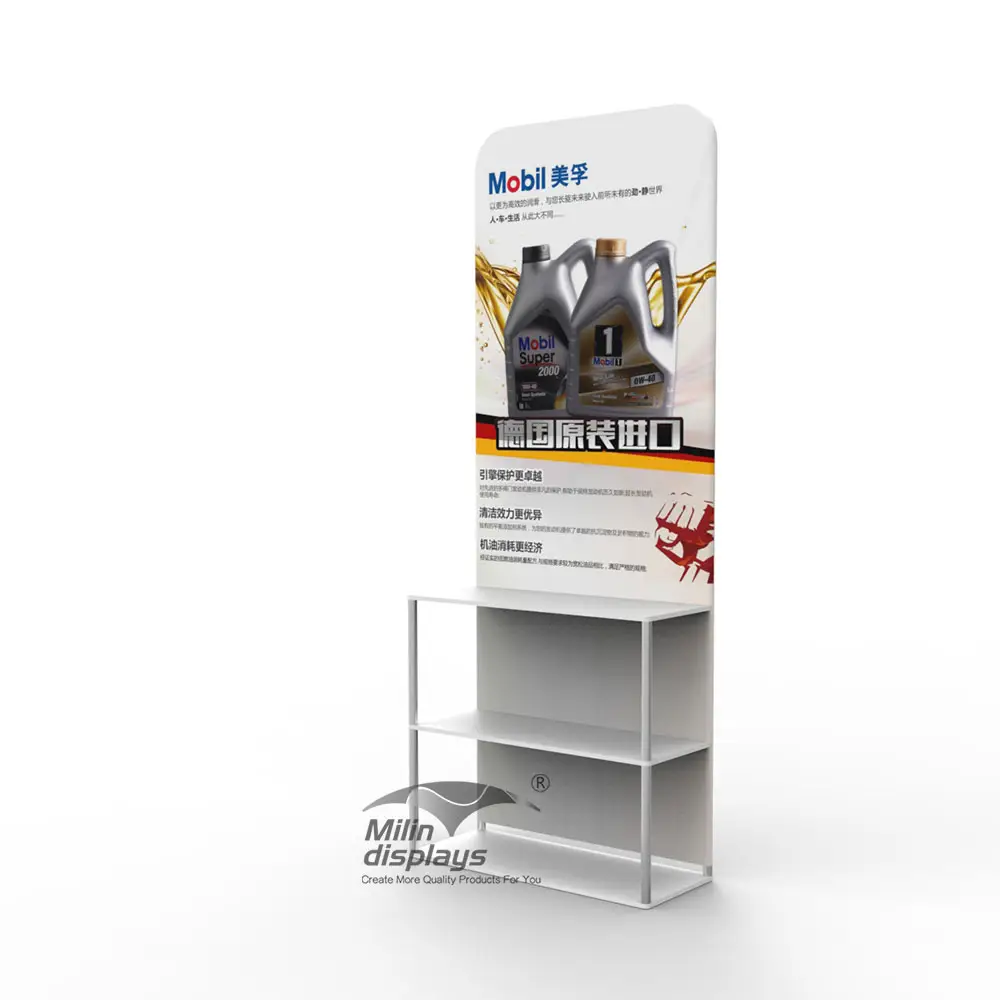 Custom exhibition promotion racks floor standing displays stand with shelves