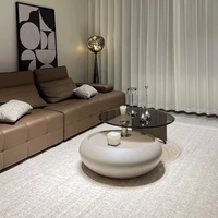 Zayshine italien moderne FRP Base Table basse comptoir en verre cercle salon meubles ensemble simplicité théière rotative