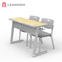 Ensemble table et chaise d'étudiant Leadcom L-E04 avec structure en acier thermolaqué pour salle de classe et salle de formation