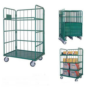 Conteneur à roulettes en acier pour entrepôt, conteneur métallique pliable, <span class=keywords><strong>cage</strong></span> à roulettes pliable avec roues - Product Image 5