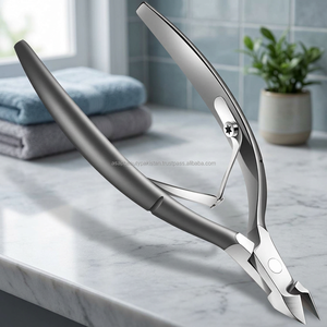 OEM Professional Stainless Steel Manicure <b>Pedicure</b> <b>Set</b> Curved Nail Nipper Cutter Clipper Tweezer Wide Jaw Opening Portable - Product Image 2
