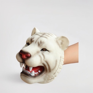 Títere de mano con cabeza de animal, juguete de vinilo, modelo de simulación de león, tigre, perro, guepardo, juguete de moda para niños - Product Image 1