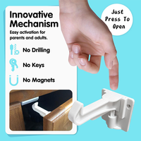 Prodigy HG001 Nouvelle conception de verrou de sécurité pour armoire, protection contre les enfants, verrou de tiroir caché, sécurité pour bébé, loquet de porte d'armoire