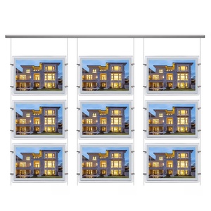 Advertising Slim Acrylic Magnetic <b>Led</b> <b>Light</b> <b>Box</b> Cable Hanging Bright Edge A3 Size Real Estate Window Display <b>Light</b> <b>Box</b> - Product Image 5