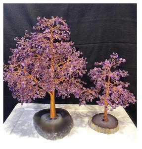 BD- C1721 bijoux faits à la main bonsaï 30*40cm base d'agate tranchée améthyste citrine arbre énergie arbre de vie - Product Image 1