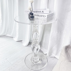 Table d'appoint en acrylique transparent, luxe léger, mobilier minimaliste pour la maison, pour tout endroit - Product Image 4