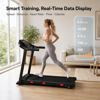 Tapis roulant électrique pliable YUNPAO en ABS pour la maison, capacité de 120 kg, écran LED, vitesse et inclinaison manuelle à 3 niveaux, écologique, portable
