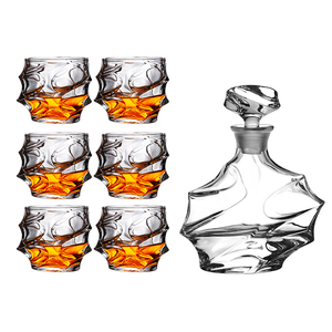 Juego de Decantador de <span class=keywords><strong>Whisky</strong></span> de Cristal Hxglass con Botella de Vidrio, Elegante Copa de Vino Tallada, Juego de <span class=keywords><strong>Whisky</strong></span> y Brandy - Product Image 5