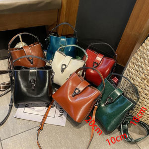 Sacs à main vintage AndoBag pour femmes, sac seau en cuir de vache véritable, grande capacité, sacs à bandoulière, sacs à main 1003 - Product Image 2
