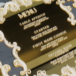 Cartes de menu en acrylique Pinyi, sur mesure, impression dorée ou argentée, finition miroir, fournitures pour hôtels et restaurants - Product Image 4