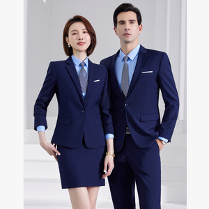 Uniformes BankWork de oficina para mujer, profesión <span class=keywords><strong>docente</strong></span>, caballero, Color sólido, personalizar, vestido de banco, abrigo, traje de manga larga - Product Image 4