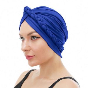 Nouveau turban tressé pour femme, foulard musulman, idéal pour la plage, usage quotidien, toutes saisons, ajustable, confortable, mode, couvre-chef, pour cheveux, fête, décontracté - Product Image 2