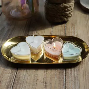 Trái Tim Hình Dạng Polycarbonate Tealight Holde/Tealight Ly Nến Khuôn Jelly Gel Wax Container Làm Khuôn Handmade Craft Khuôn