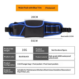 Industrial Grade Heavy Duty Multi-pocket Adjustable Tool <b>Belt</b> <b>Pouch</b> for Closure OEM/ODM Available-5L Capacity for - Product Image 6