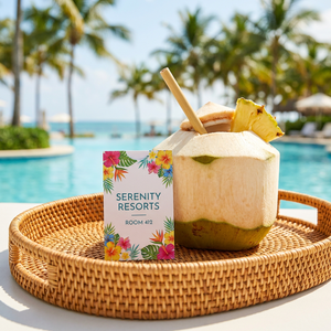 Porta Tarjetas de Hotel con Estampado Floral Tropical a Todo Color, Funda para Tarjetas de Habitación de Resort, Logotipo Personalizado, Suministros para Vacaciones en la Playa, Venta al Por Mayor - Product Image 1
