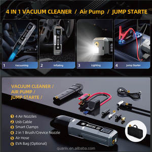 12v מיני מכונית ניידת מדחס אוויר אלחוטי אלחוטי לרכב שואב אבק מכונת קפיצה לרכב כוח - Product Image 2