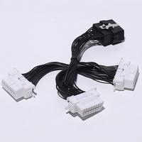 Cable de Extensión de Conexión OBD2 Automotriz, 1 Macho a 3 Hembras, para Conectar Múltiples Dispositivos de Diagnóstico OBD