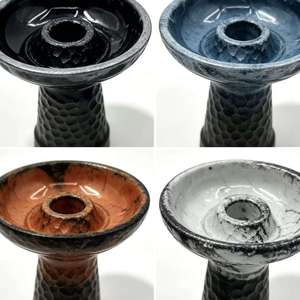 Cazoleta de shisha de arcilla esmaltada con textura martillada, base para hookah multicolor, accesorio para fumar, pieza de repuesto - Product Image 2