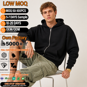 Sweat-shirt à capuche zippé noir pour homme, en coton épais, respirant, coupe classique, streetwear d'hiver - Product Image 1