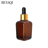 Cosmétique soins de la peau sérum gouttes pour les yeux lotion verre crème ambre verre visage flacon compte-gouttes, flacon compte-gouttes en verre avec boîte d'emballage